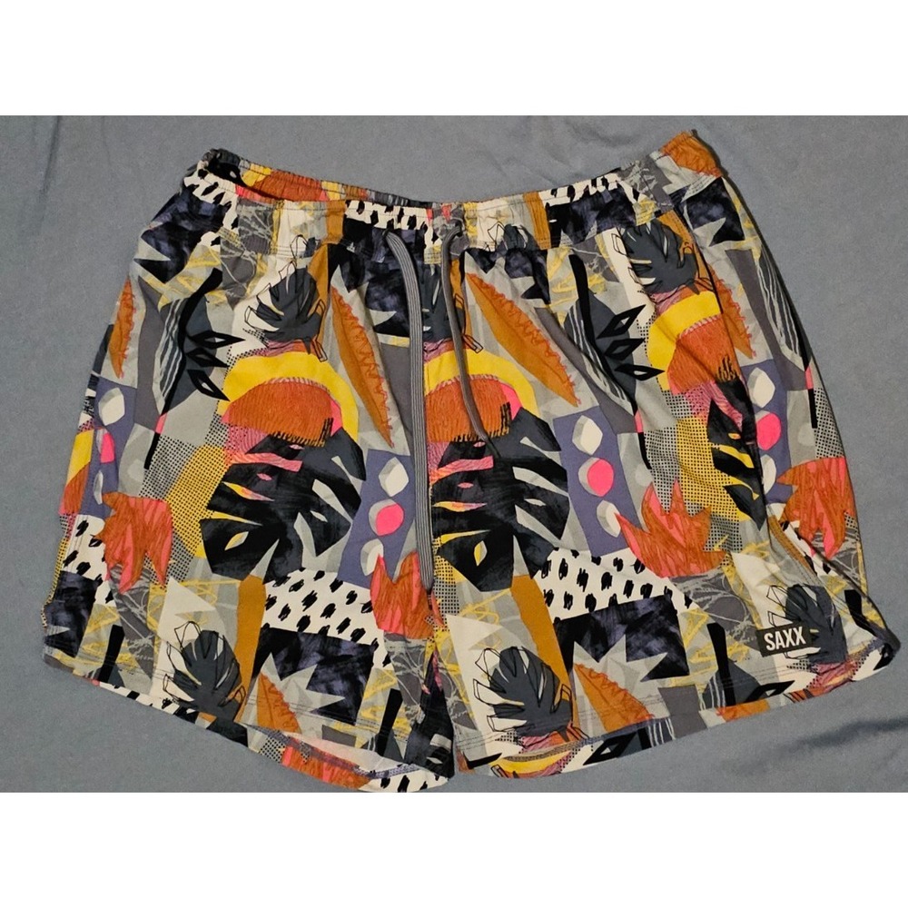 Saxx Ballpark Pouch Oh Buoy 2N1 Boardie‎ Men's Sz Large Swim Board Shorts Floral